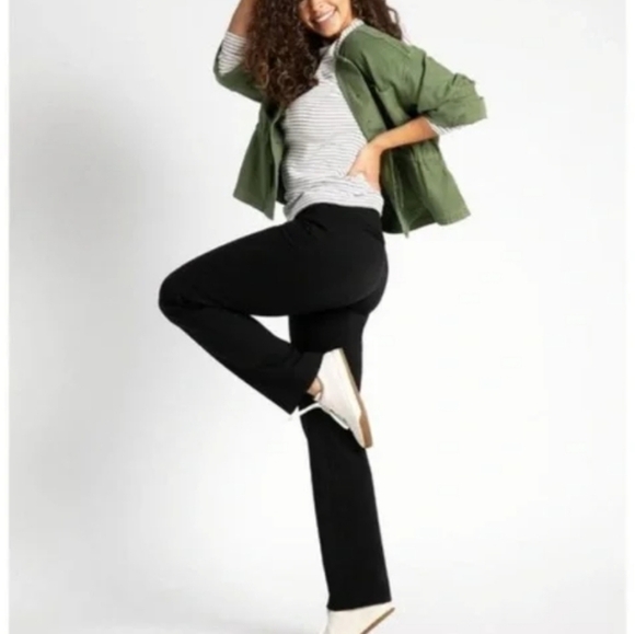 Betabrand Straight Leg Black Yoga Pants - Picture 1 of 7